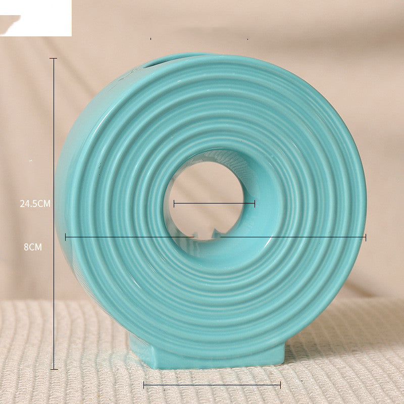 Round Wheel Ceramic Vase