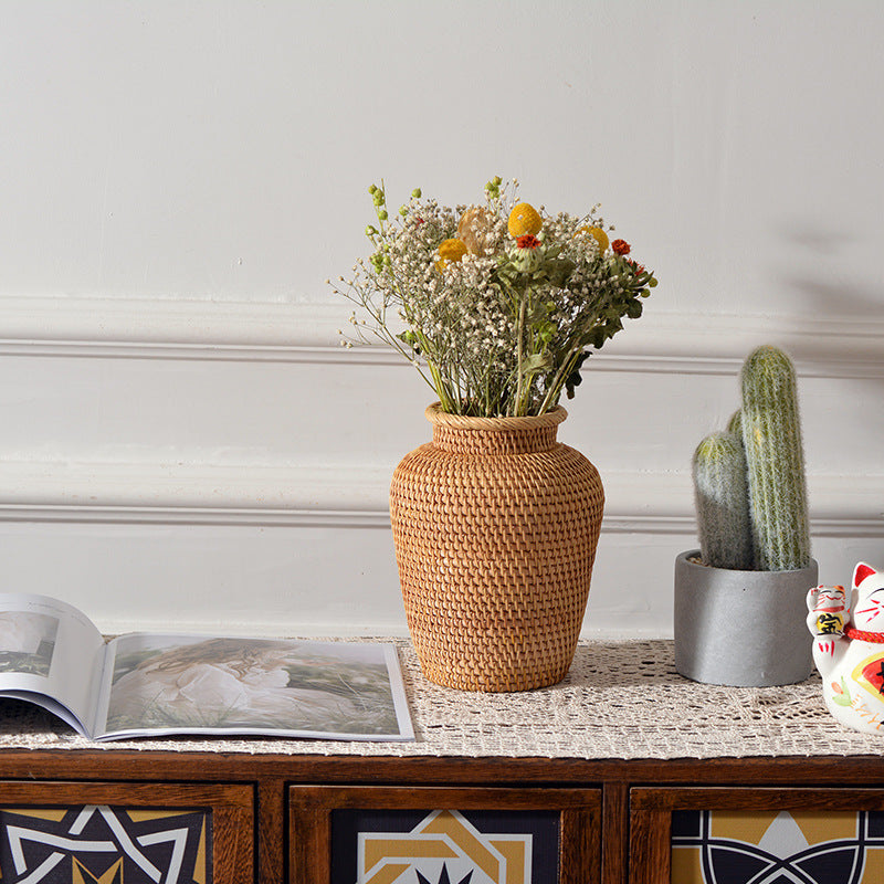 Rattan Woven Tabletop Flower Baskets