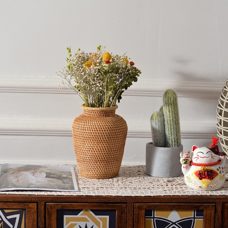 Rattan Woven Tabletop Flower Baskets