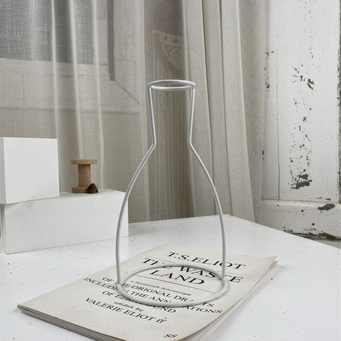White Retro Flowers Vases