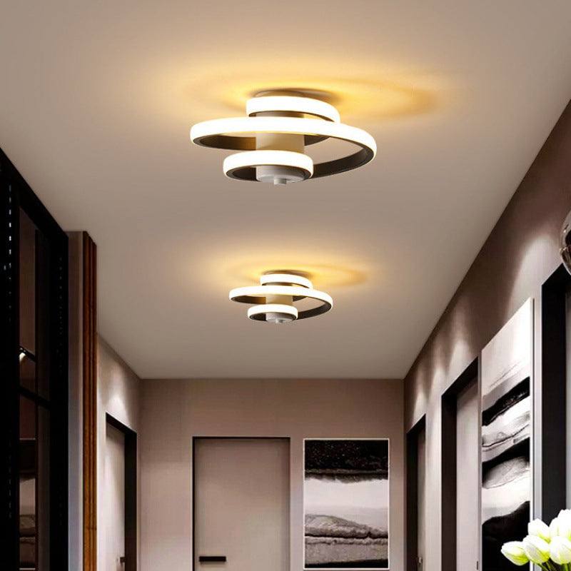 Modern aisle light corridor light with white and warm LED illumination in aluminum and iron materials